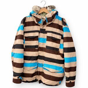 Special Blend Men’s Snowboard Jacket Green Blue Size Large Waterproof Insulated